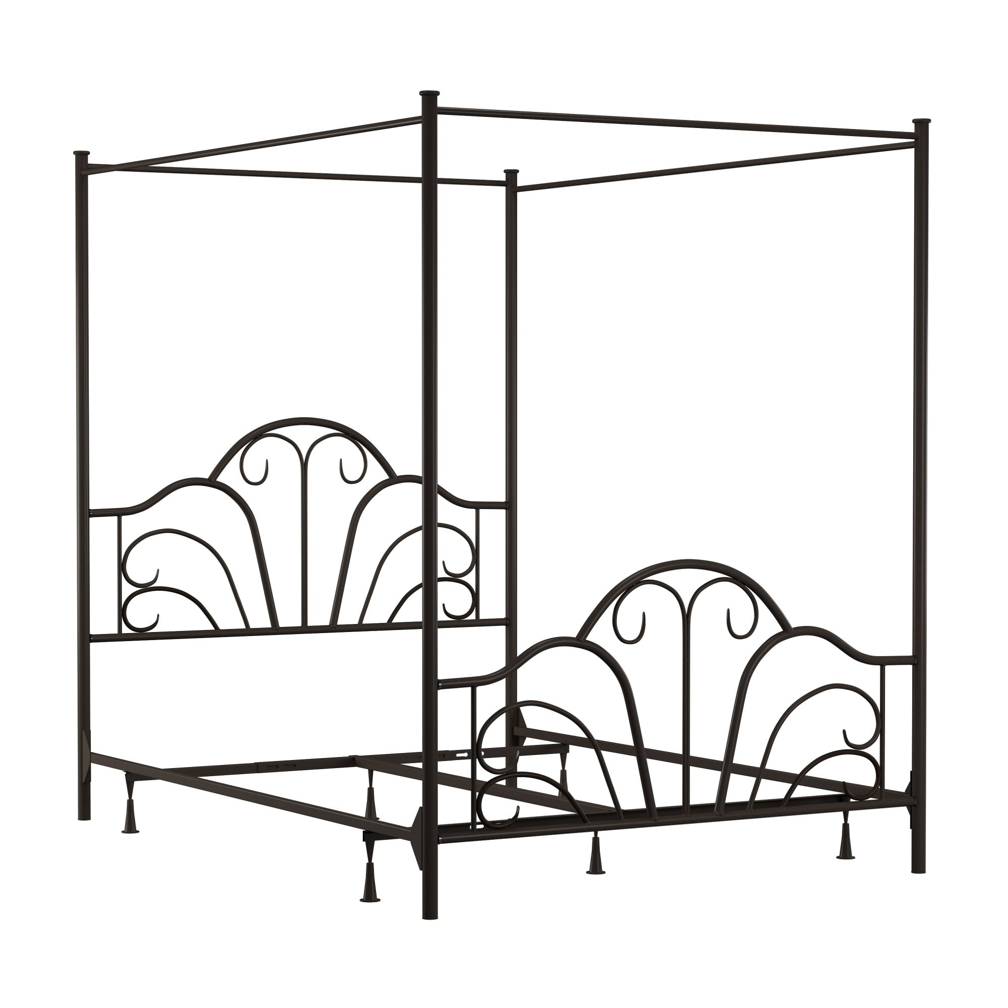 Desert Fields Dover Canopy Metal Bed Frame, Queen, Textured Black