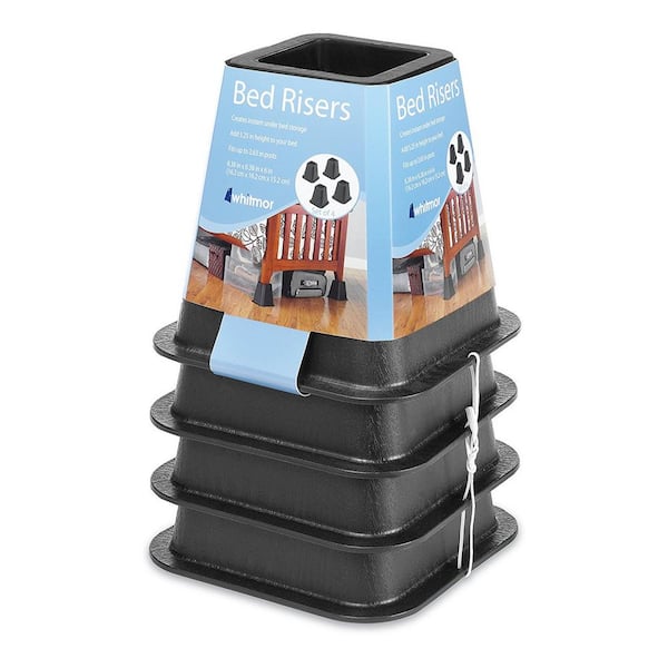 Black Plastic Bed Risers(Set of 4)