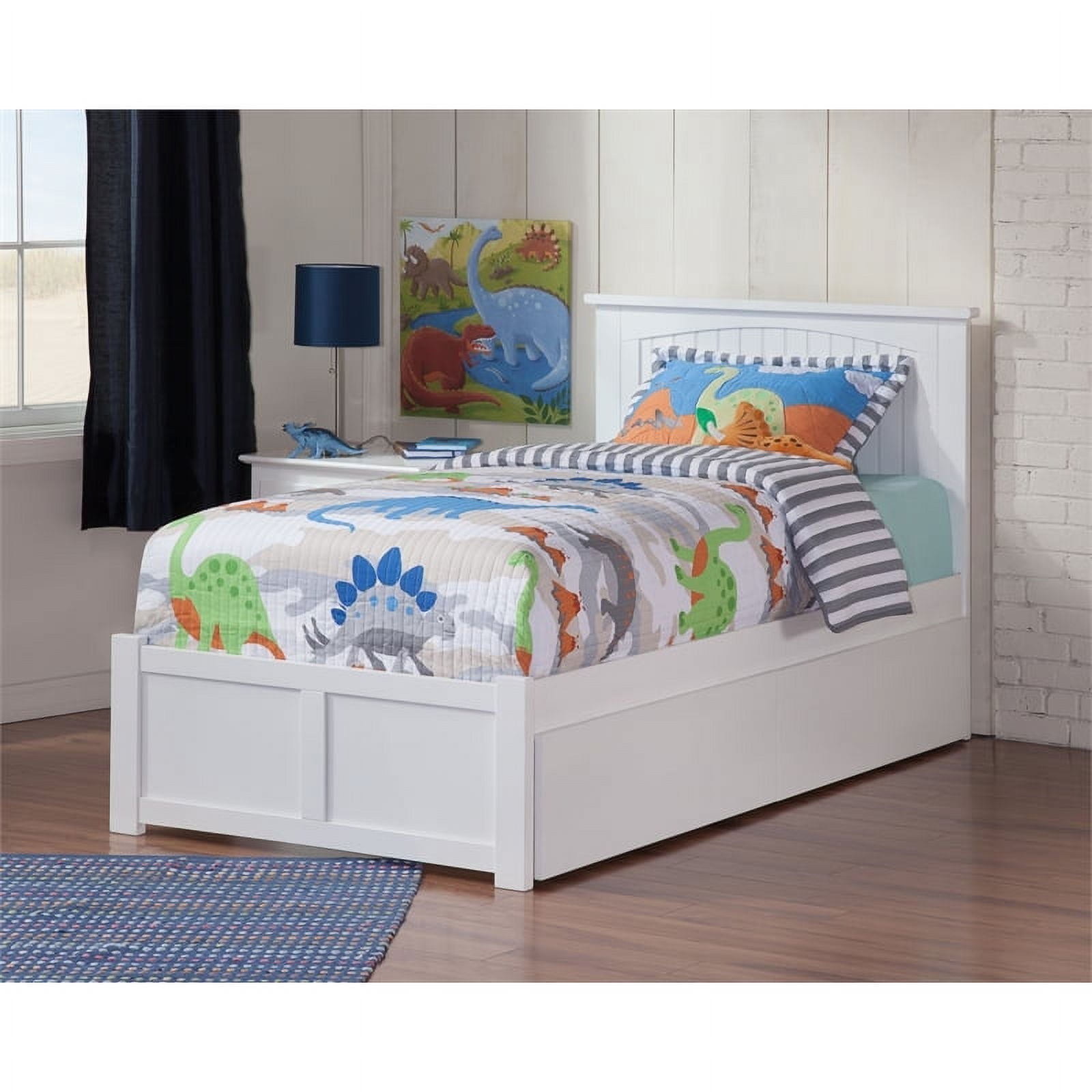 Leo & Lacey Classic Hardwood Storage Platform Bed, Twin-XL, White