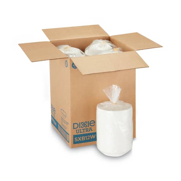 Pathways 12 oz. Green/Burgundy Heavyweight Disposable Paper Bowls with Soak Proof Shield, WiseSize (500-Carton)