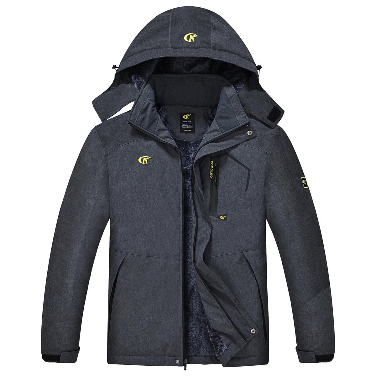 YuKaiChen Mens Waterproof Ski Snowboard Jacket Windproof Winter Mountain Snow Coat Cation Darkgray L