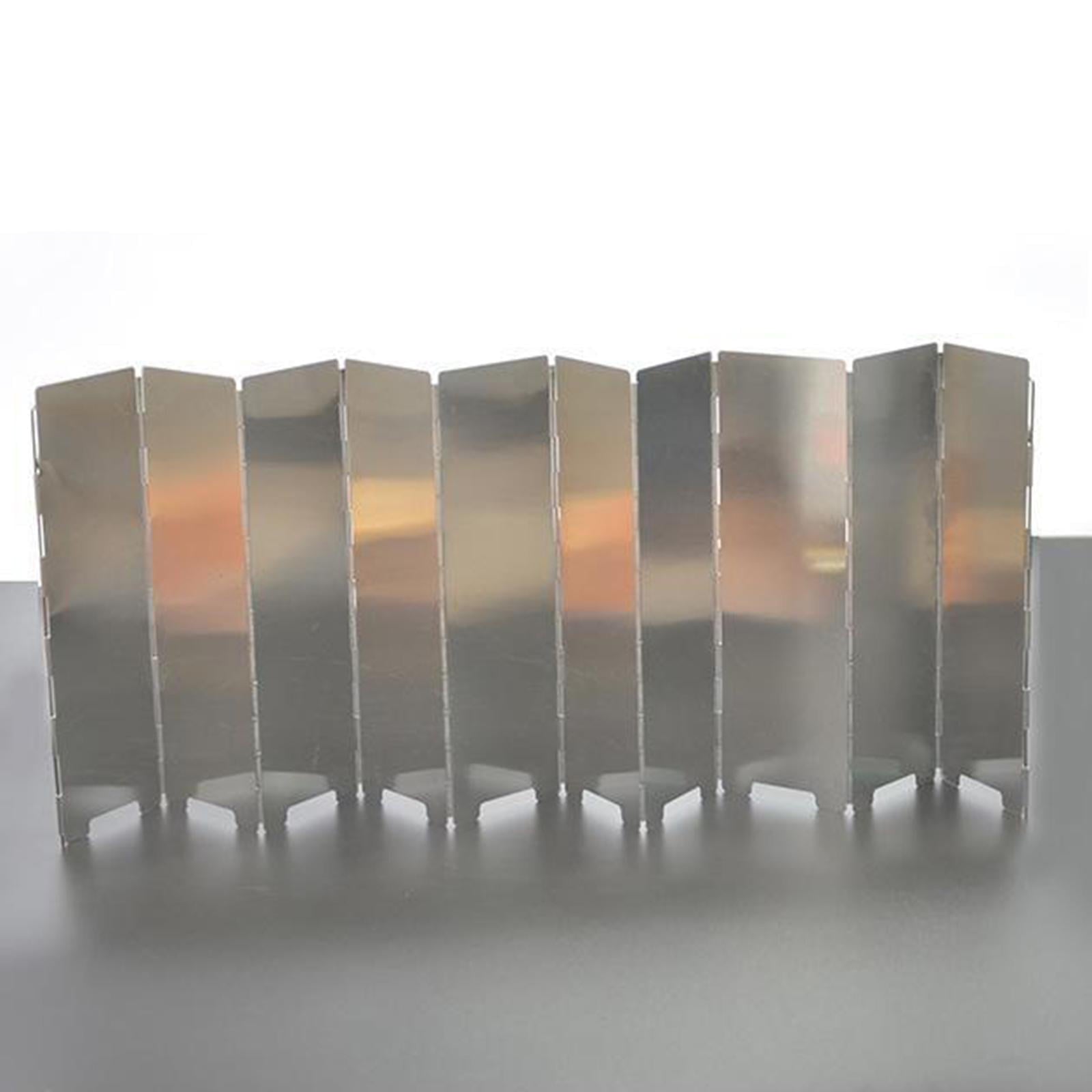 Cooking Range Windscreen,10 Plates Windshield, Folding Aluminum Camping Burner Windshield,Lightweight Compact Folding Camp Stoves Windscreen for Camping