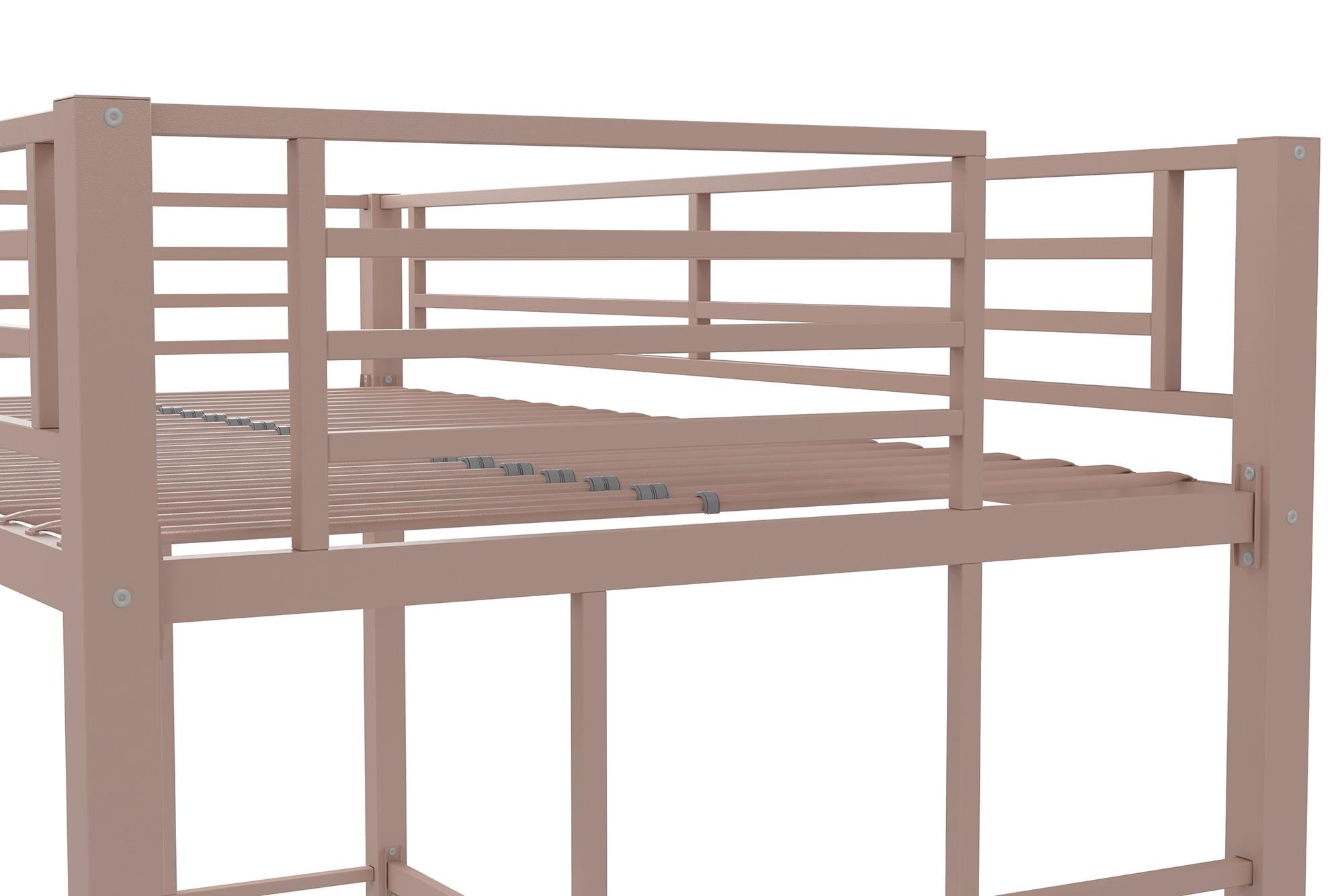 Your Zone Brittain Twin Metal Loft Bed, Pink