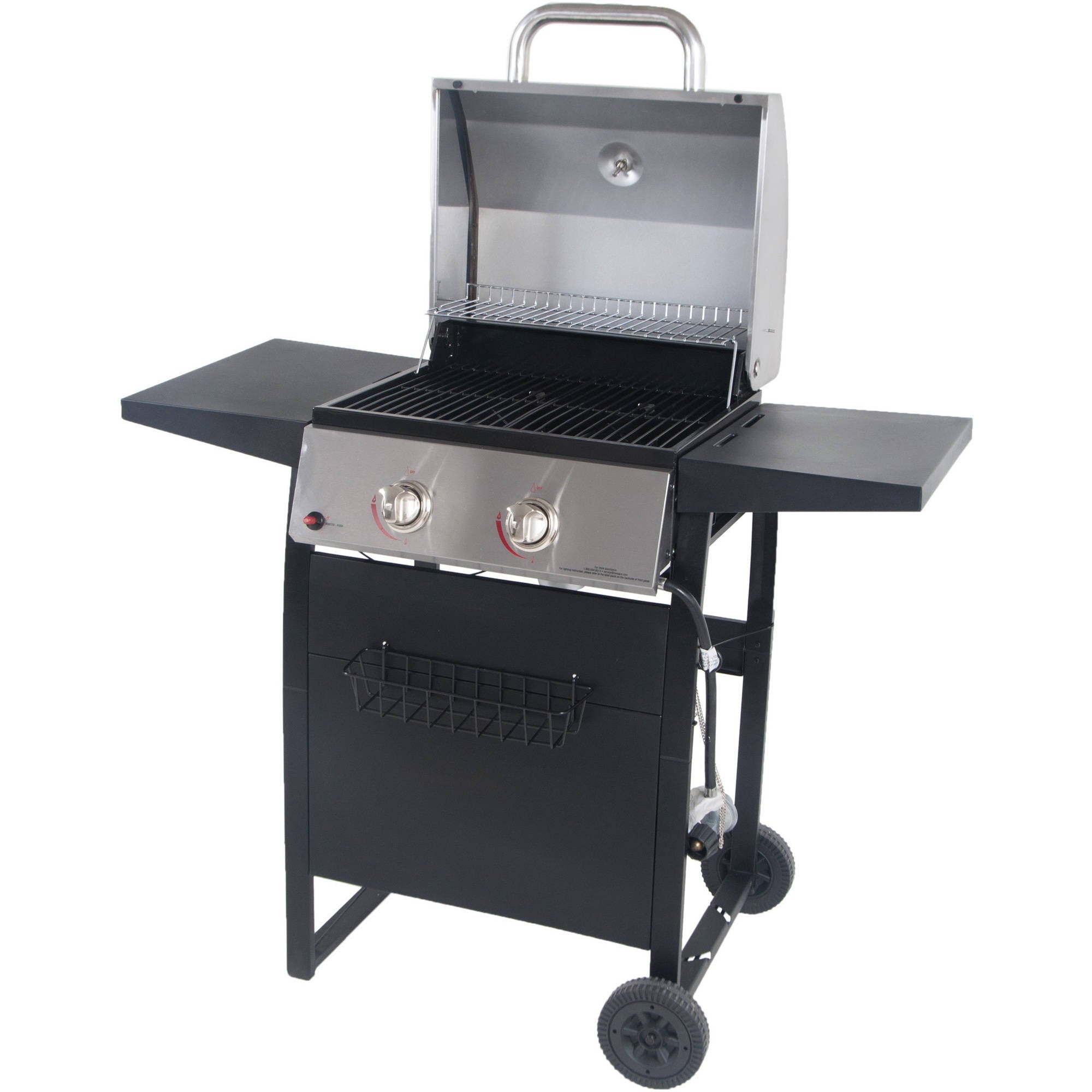 RevoAce 2-Burner Space Saver Propane Gas Grill, Stainless and Black, GBC1705WV