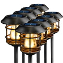 8Pcs Solar Pathway Lights, Solar Garden Lights Outdoor Waterproof Auto-on/off Solar Landscape Lights for Lawn, Patio, Yard, Garden, Pathway, Driveway - Warm White