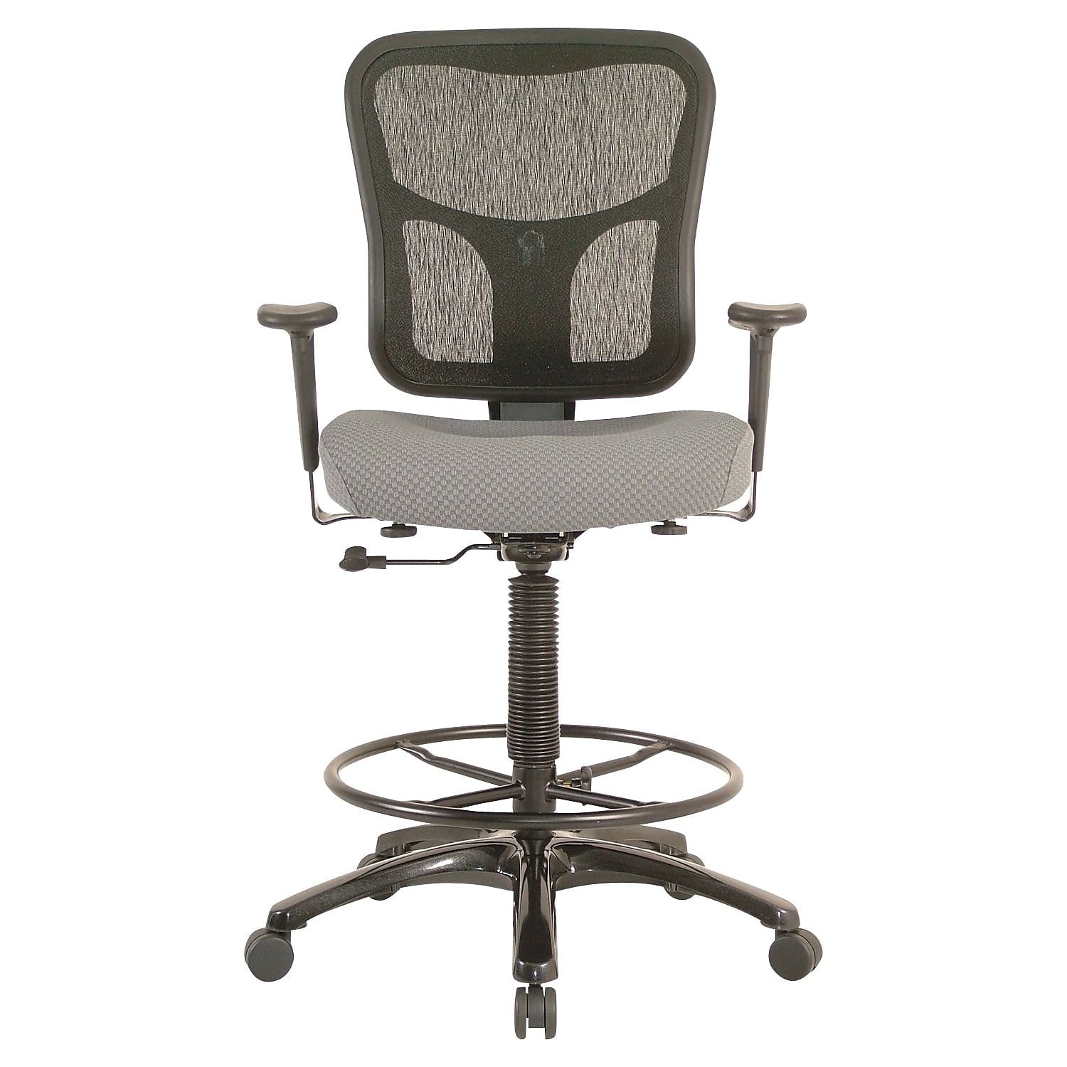 Tempur-Pedic Mid-Back Fabric Drafting Stool Gray TP8200-GREY