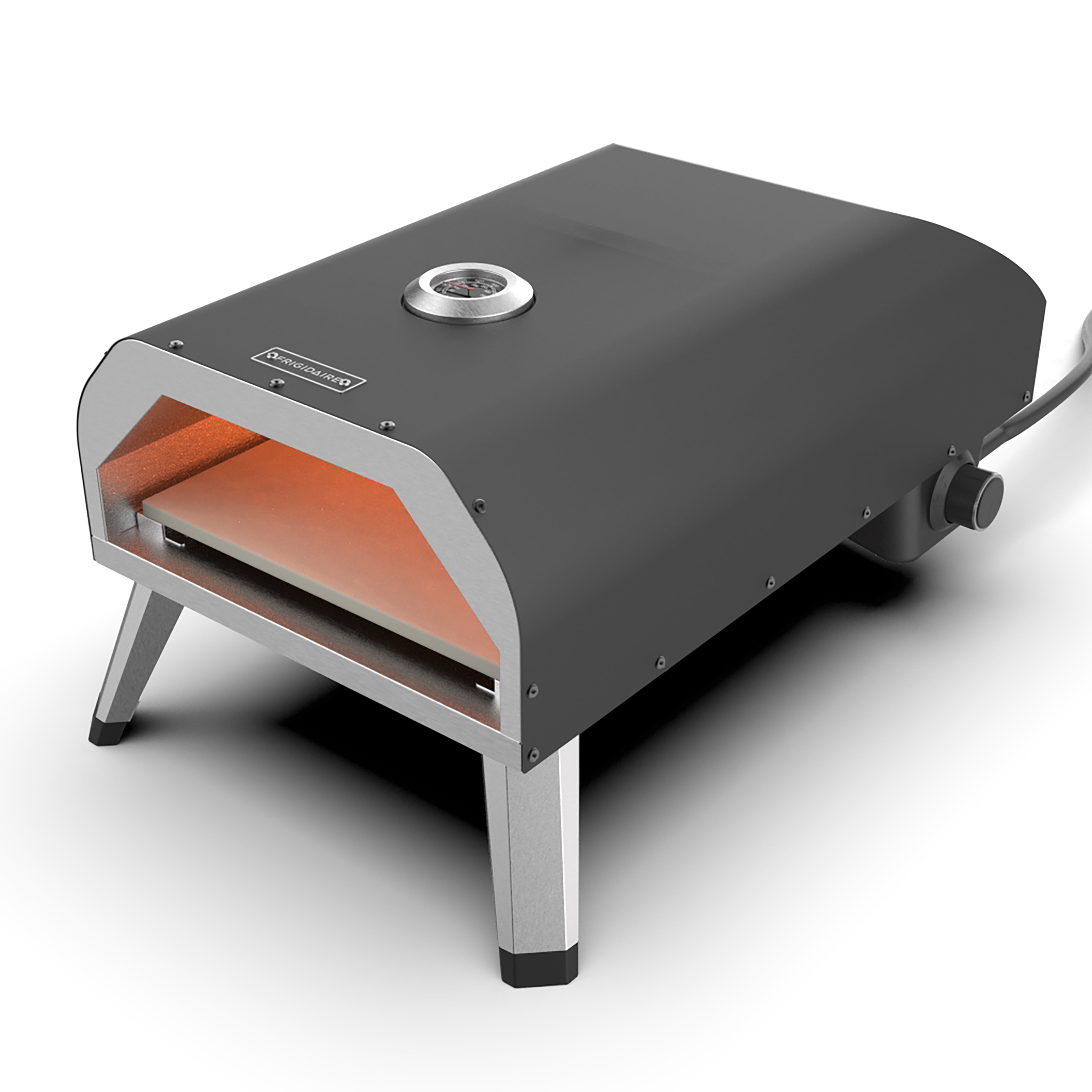 FRIGIDAIRE Gas Powered Outdoor Pizza Oven – Portable and makes Authentic Stone Baked Pizzas, Perfect for Any Outdoor Countertop, Includes Pizza Stone, Gas Regulator and Hose
