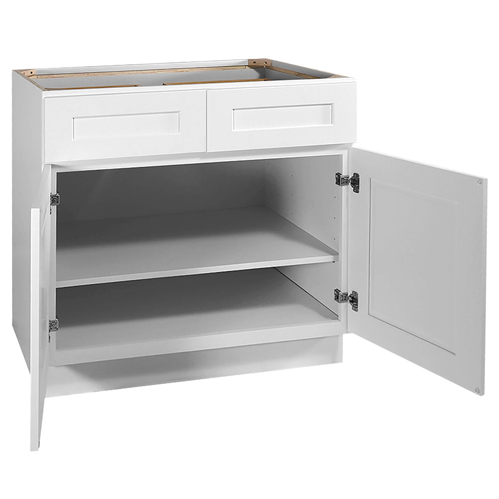 Design House 561407 Brookings Unassembled Shaker Base Kitchen Cabinet 36x34.5x24, White