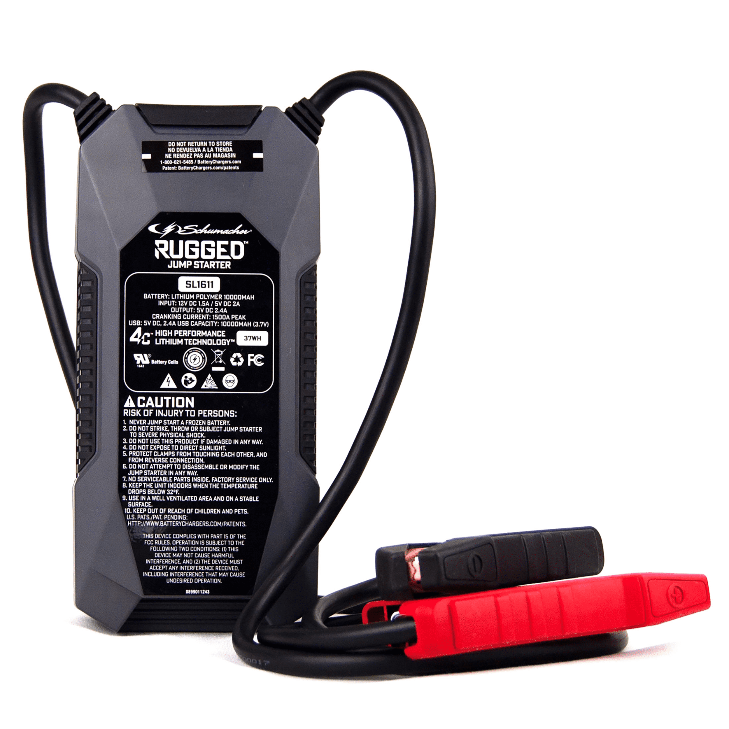 Schumacher 1500A Rugged Jump Starter and Portable Power Pack 12V DC car charger