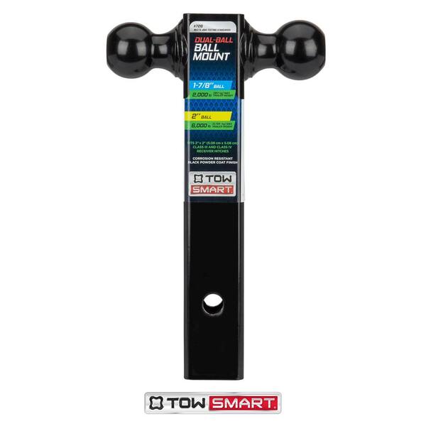 Class 2 Up to 6,000 lb. 1-7/8 in. and 2 in. Ball Diameters Dual Adjustable Trailer Hitch Ball Mount
