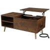 Lift Top Coffee Table with Charging Station Living Room Center Table with Storage Shelves and Hidden Compartment