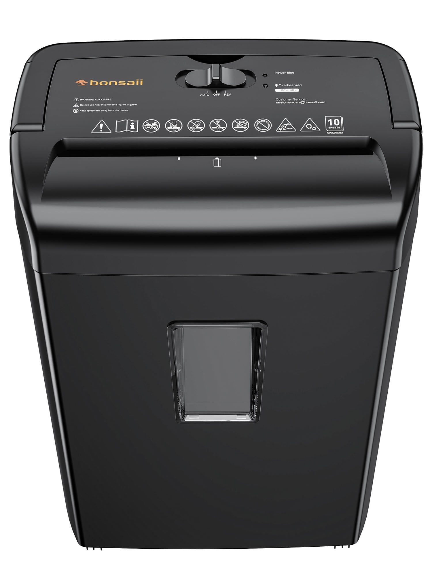 Paper Shredder 10-Sheet Cross Cut Shredder with 5.3 Gallons Wastebasket
