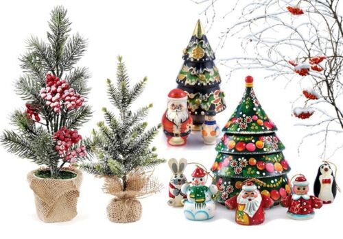 9" Artificial Christmas Tree Table Top Snow Flocked Tree Fir Tree in Jute Base
