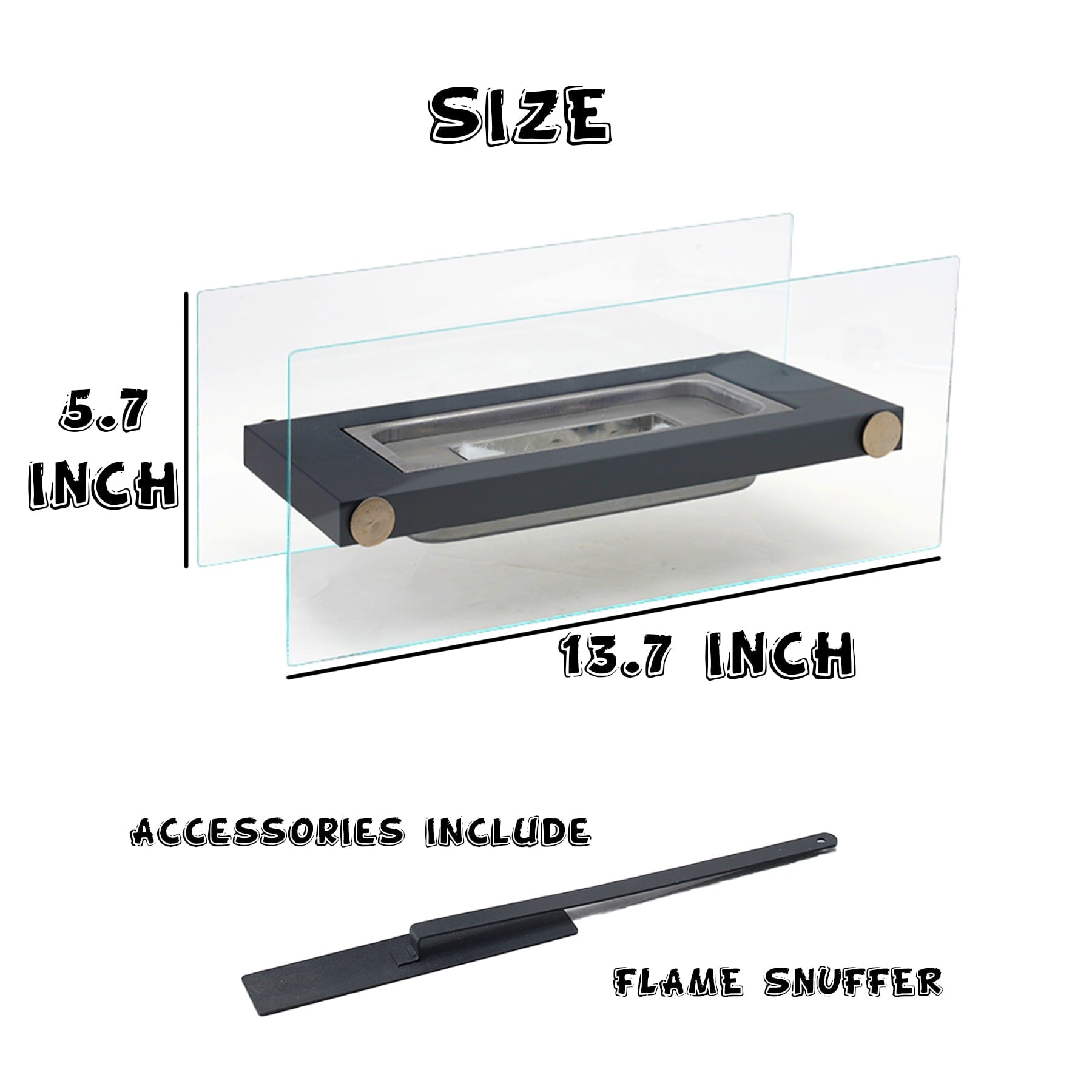 POKITU Tabletop Rectangle Fire Pits,Portable Smokeless Bio Ethanol Fireplace,Real Flame Smokeless Clean Burning Indoor