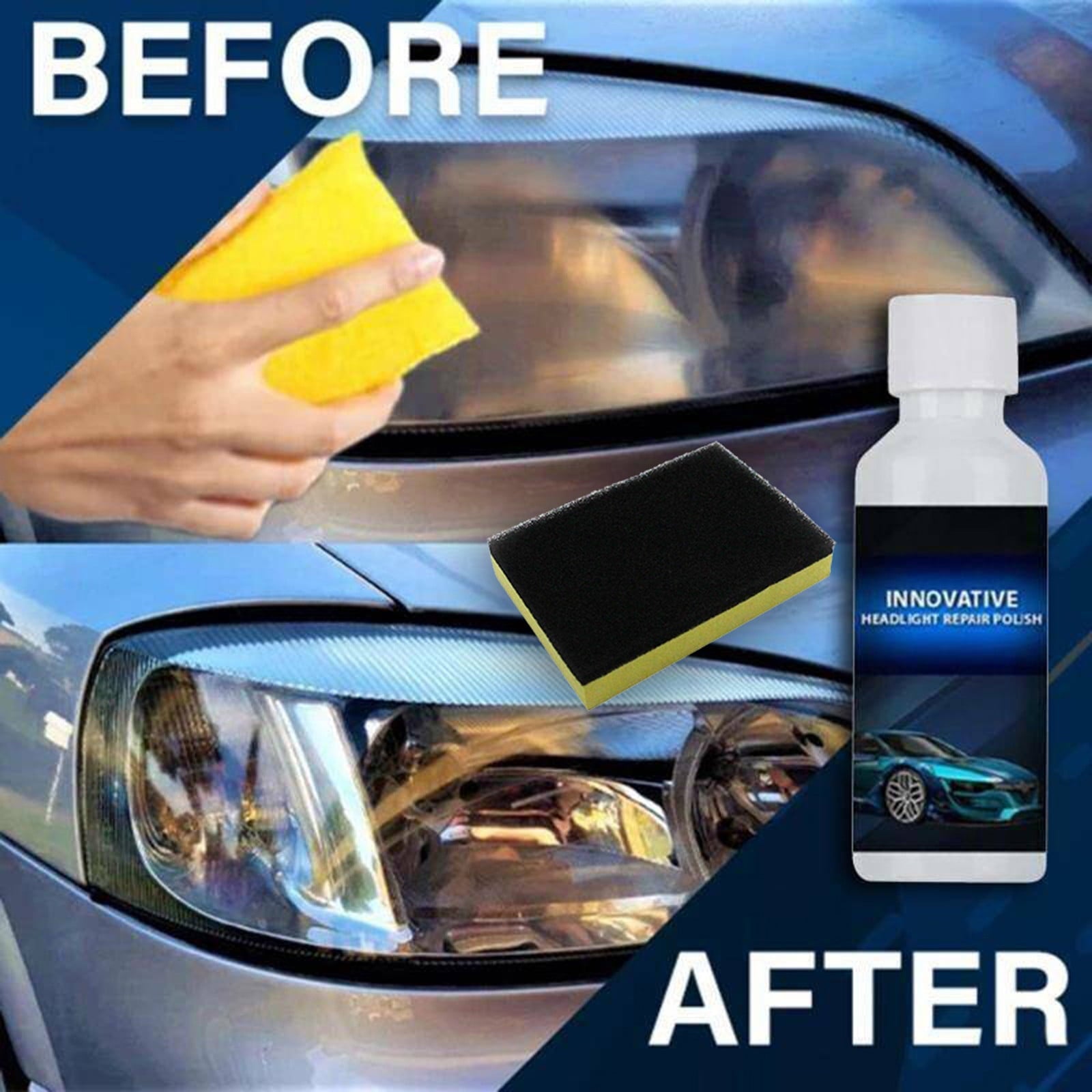 Giyblacko Cleaning brushes with handles Polish Headlight Renewals 20ml Headlight Kit Liquid Car Cleaning Cleaning Supplies
