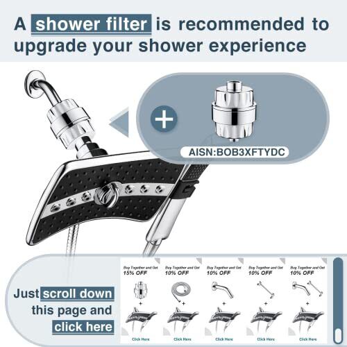 BRIGHT SHOWERS Dual Shower Head Combo Set, Handheld Showerhead Rainfall Showe...