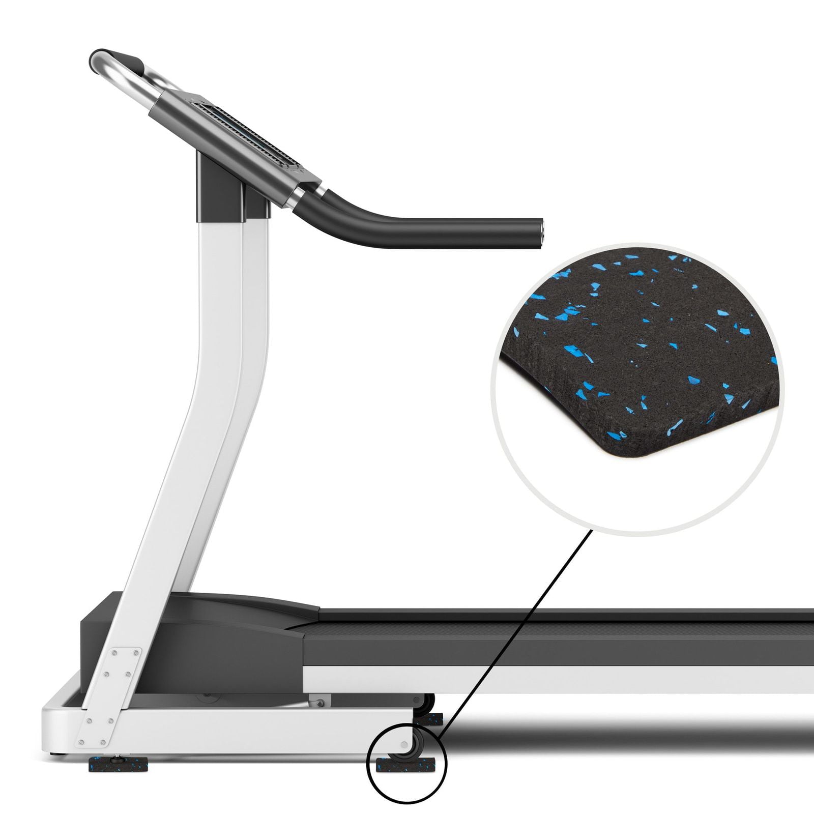 6 Pcs Exercise Equipment Rubber Mats for Home Gym Floor Cover Pads, Workout Accessories, Black, 3.94 in