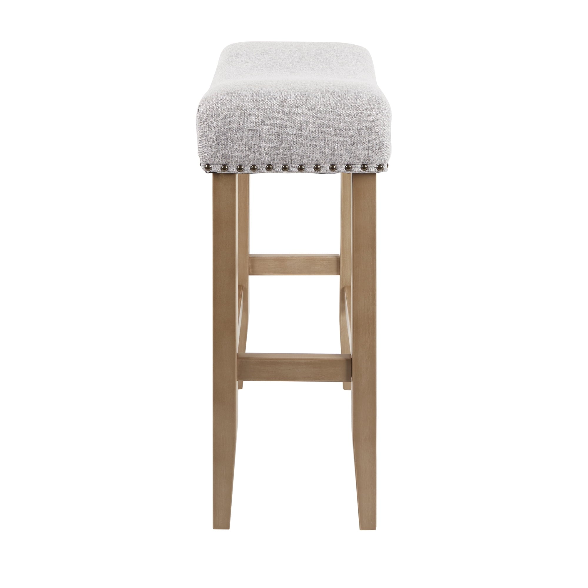 Better Homes & Gardens Light Grey Linen like Upholstered Backless 29 inch Barstool
