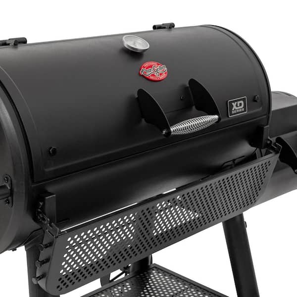 Grand Champ Charcoal Grill and Offset Smoker in Black