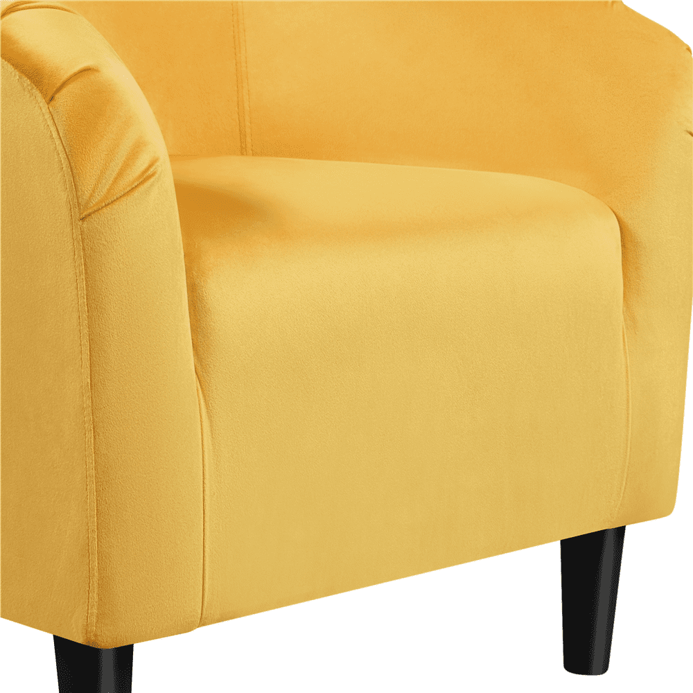 Easyfashion Tub Chair, Set of 2, Yellow Velvet