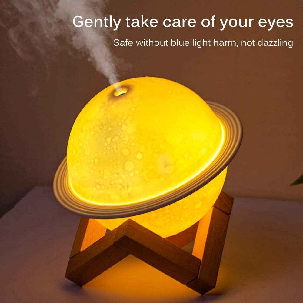 AWLYLNLL Humidifier, 2 in 1 Moon Night Light & Humidifiers with USB Powered, white, warm white, yellow 3D LED Moon Light with Stand, 200ml