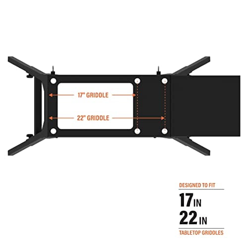Universal Griddle Stand with Adjustable Leg and Side Shelf - Made to fit 17