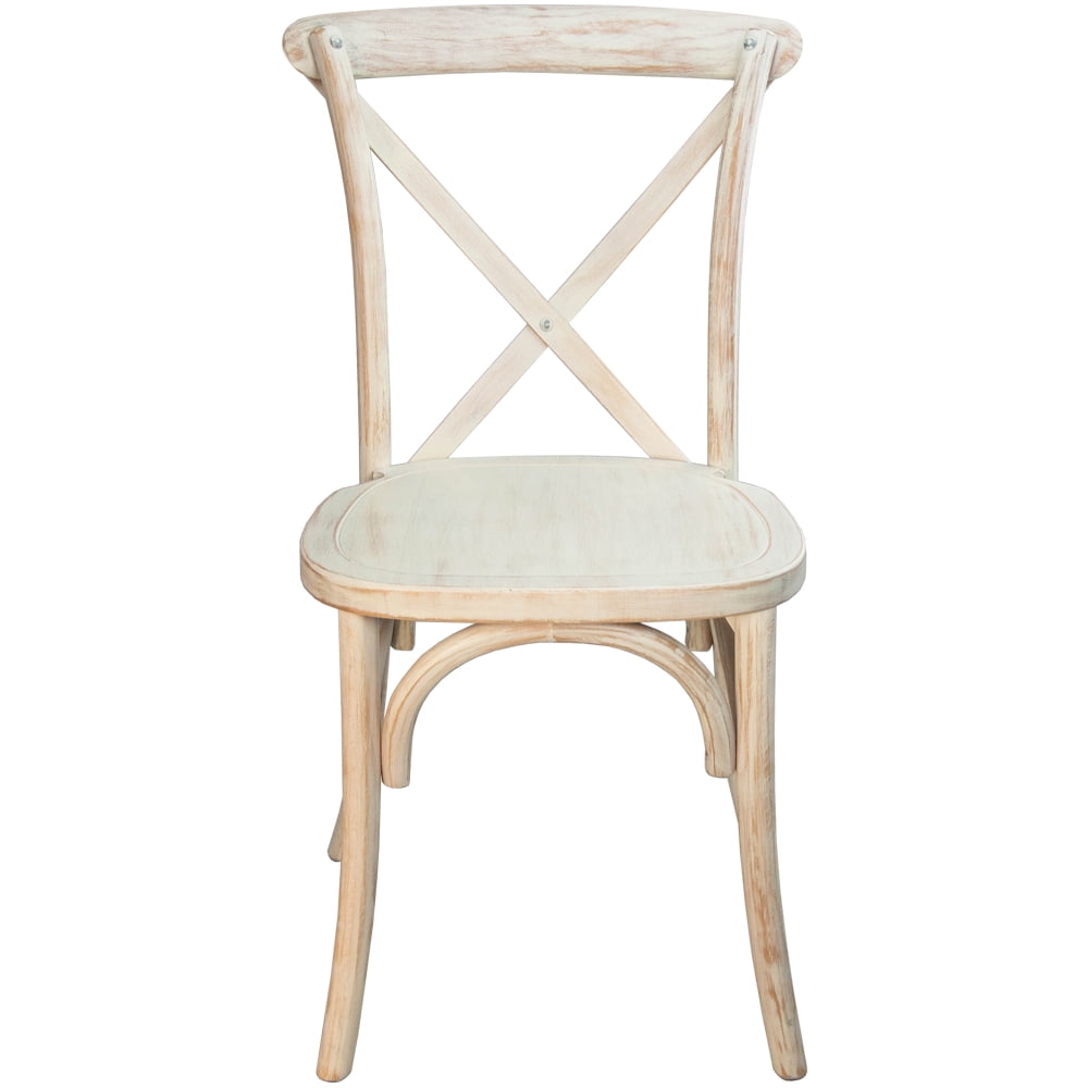 Merrick Lane X-Back Bistro Style Wooden High Back Dining Chair in Lime Wash, Wood