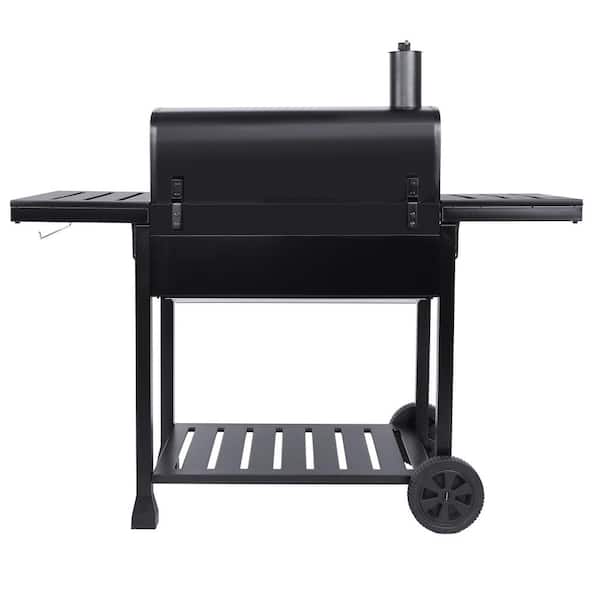 Deluxe 30 in. Charcoal Grill, BBQ Smoker Picnic Camping Patio Backyard Cooking, Black