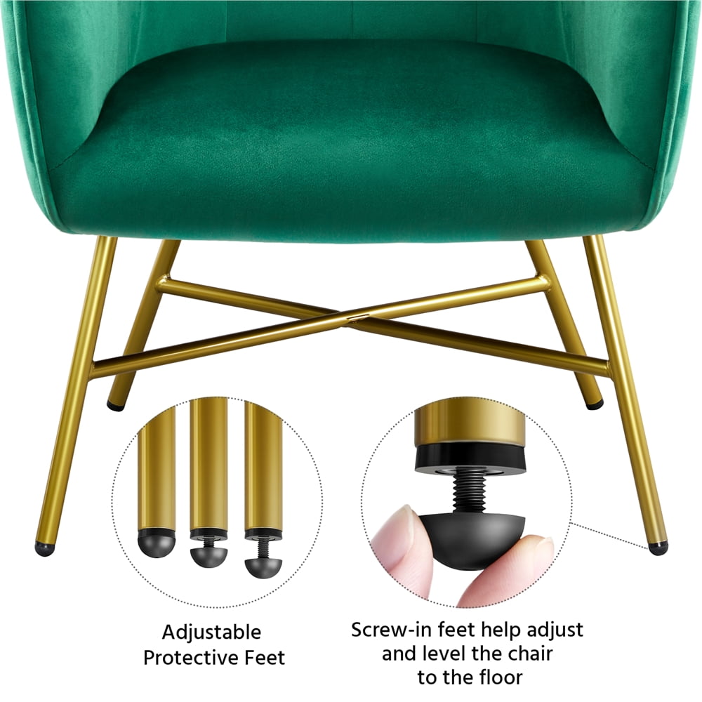 Alden Design Velvet Club Accent Chair, Green