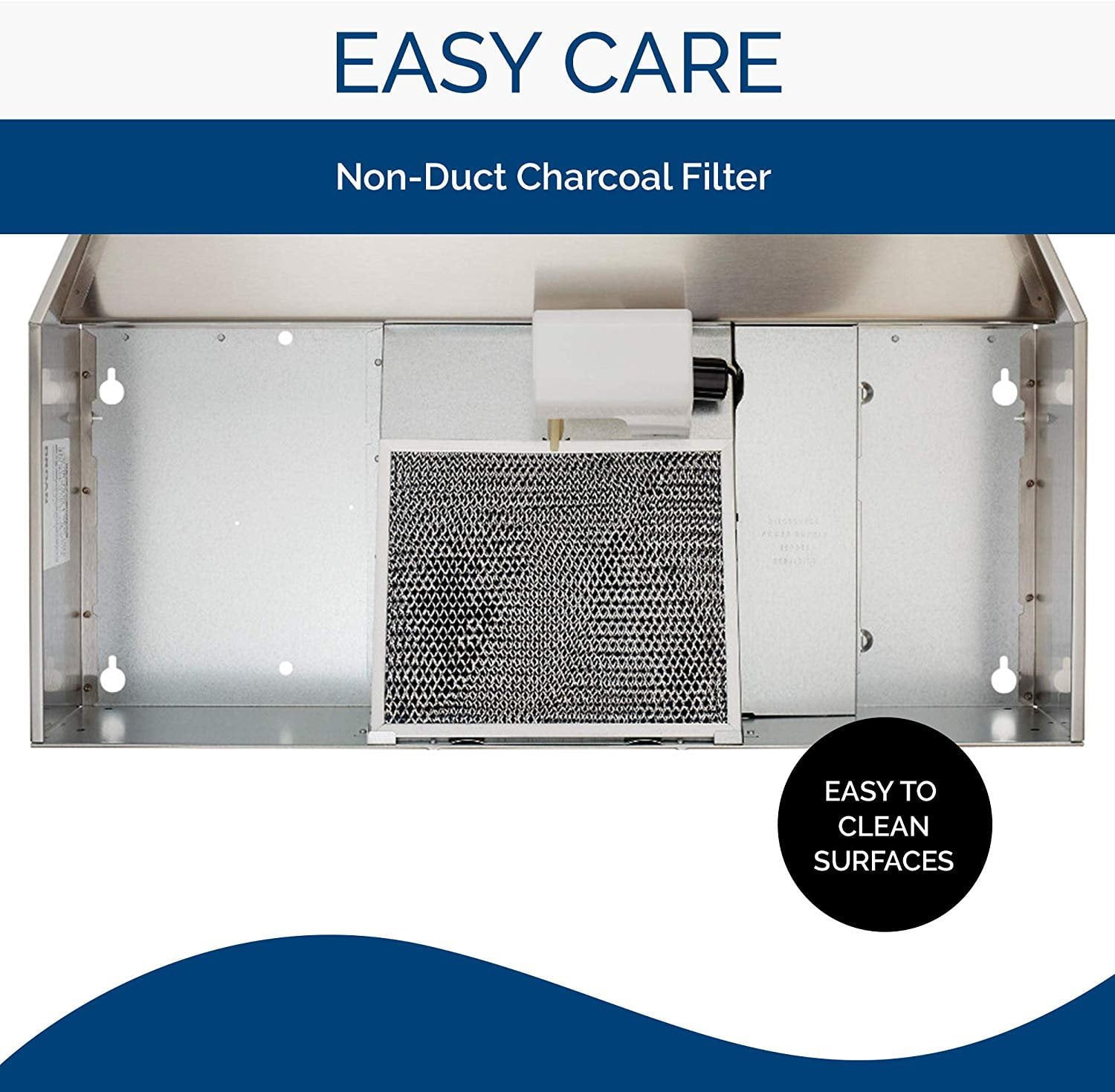 Broan 413004 Stainless Steel Ductless Range Hood Insert with Light, Exhaust Fan, Under Cabinet, 30-Inches