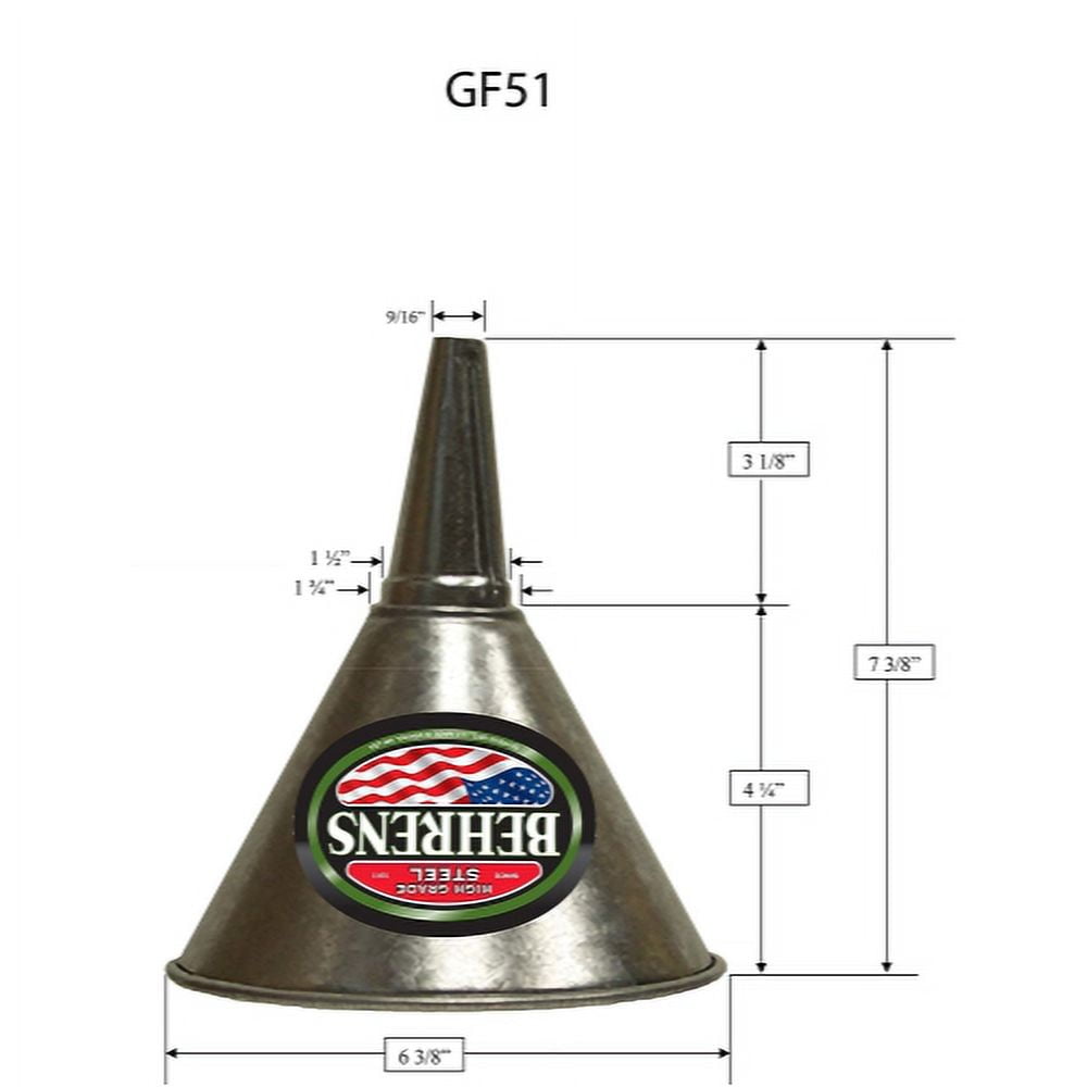 Behrens Silver 7-3/8 in. H Steel 32 oz. Funnel