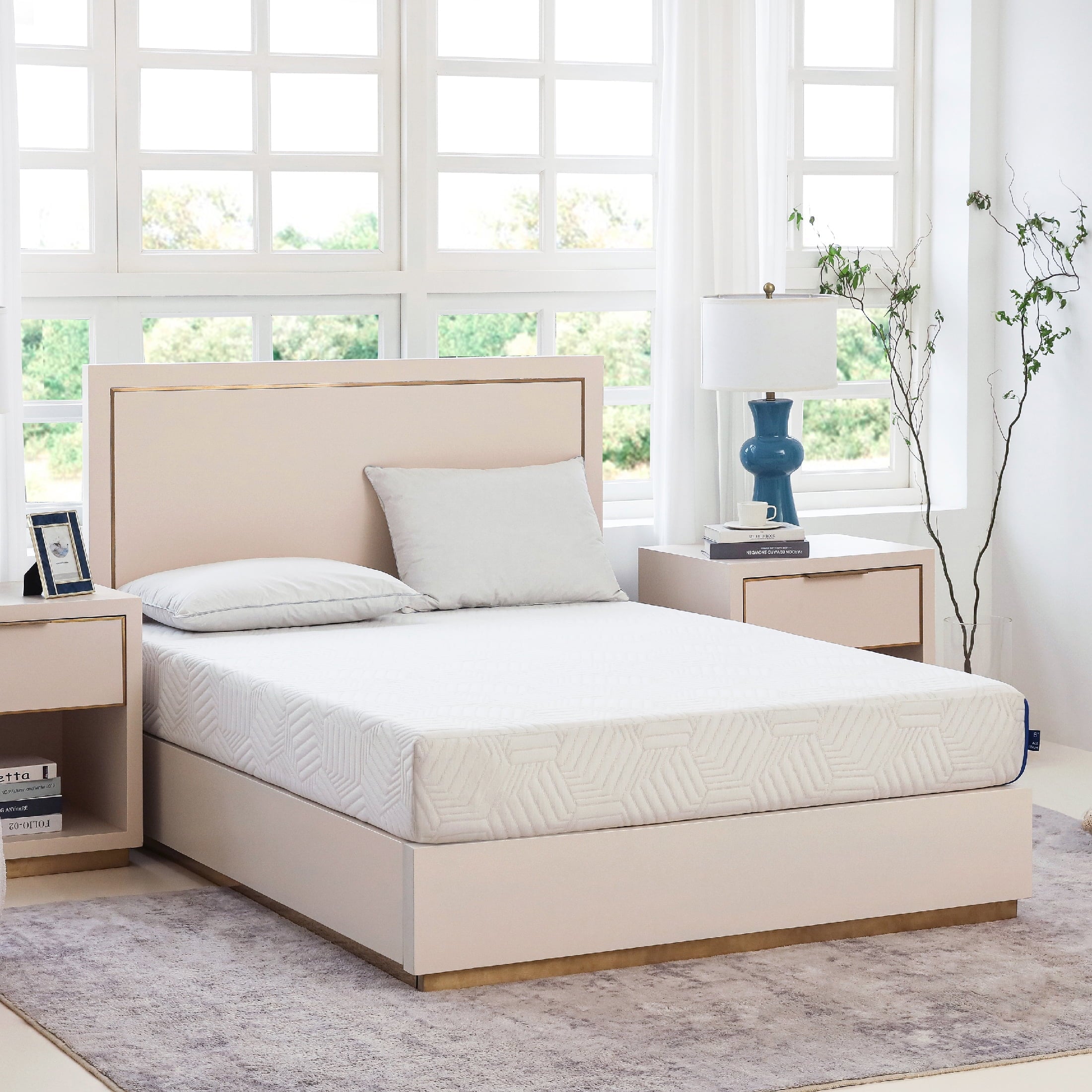 Ego Blue 8 inch Cooling Gel Memory Foam Mattress, Twin Mattress in a Box, Medium