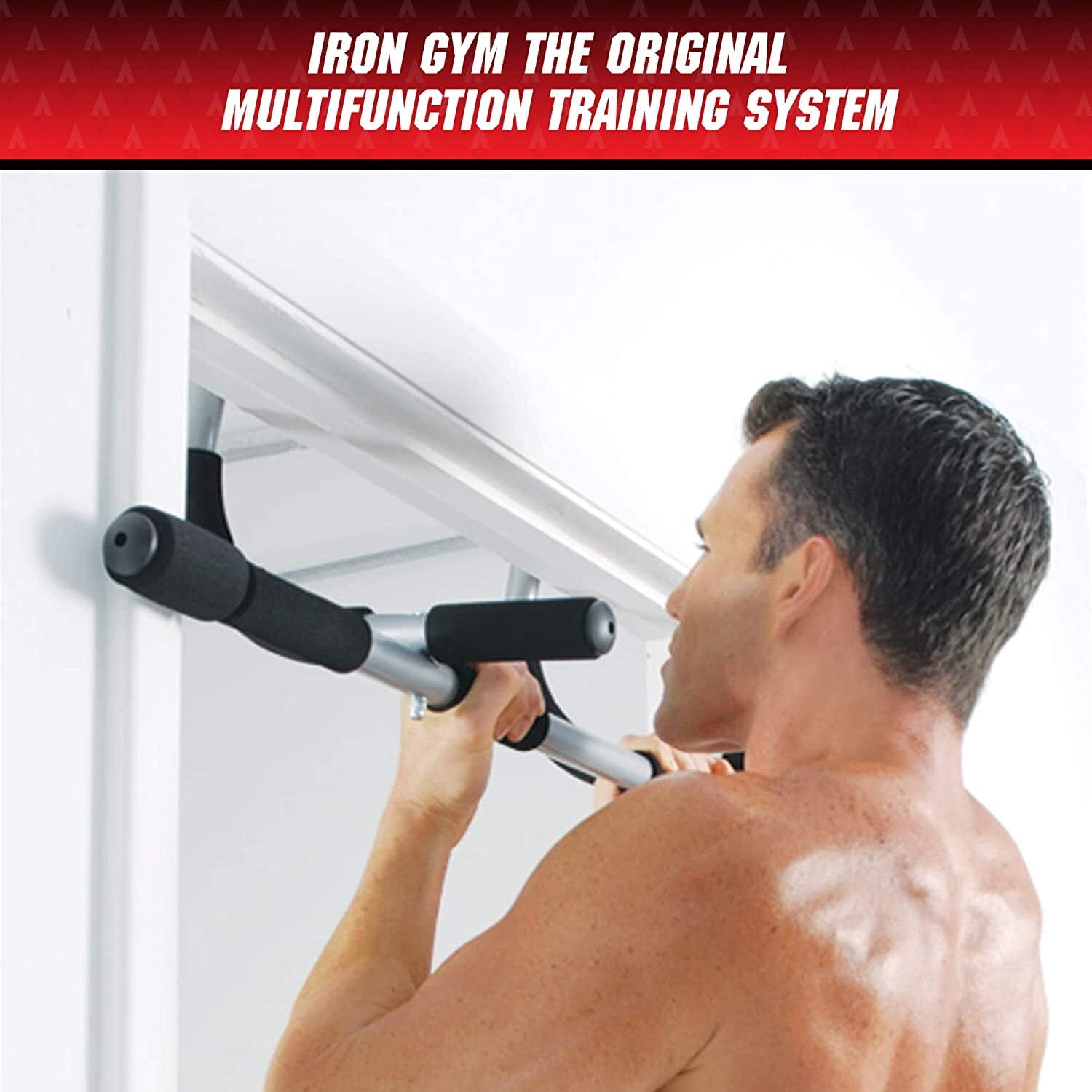 Nikou Iron Gym Pull Up Bars - Total Upper Body Workout Bar for Doorway, Adjustable Width Locking, No Screws Portable Door Frame Horizontal Chin-up Bar, Fitness Exercise & Training Equipment for Home