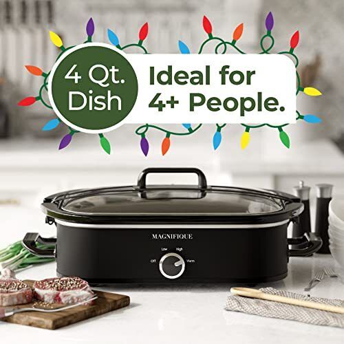 Magnifique 4-Quart Slow Cooker with Casserole Manual Warm Setting - Perfect K...