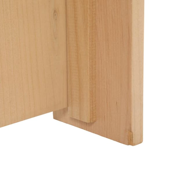 24 in. x 80 in. Left-Handed 2-Panel Arch Top Unfinished V-Grooved Solid Core Knotty Alder Single Prehung Interior Door