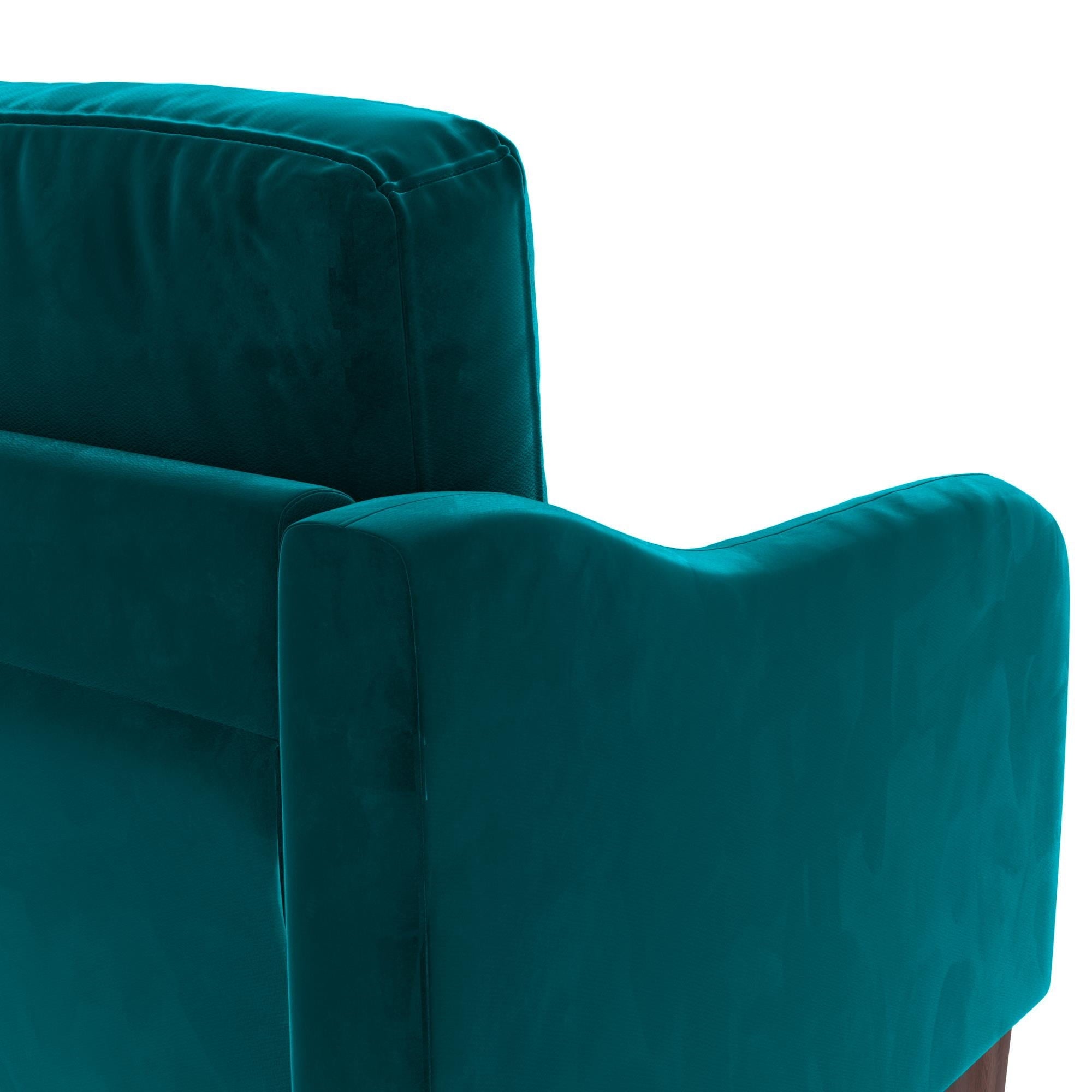 DHP Marbella 3-Seater Sofa Couch, Living Room Furniture, Green Velvet