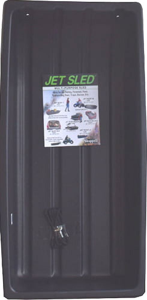 Eagle Claw Shappell Plastic 66 In. Poly Jet Sled, Black, Extra Large, Hunting Game Cart