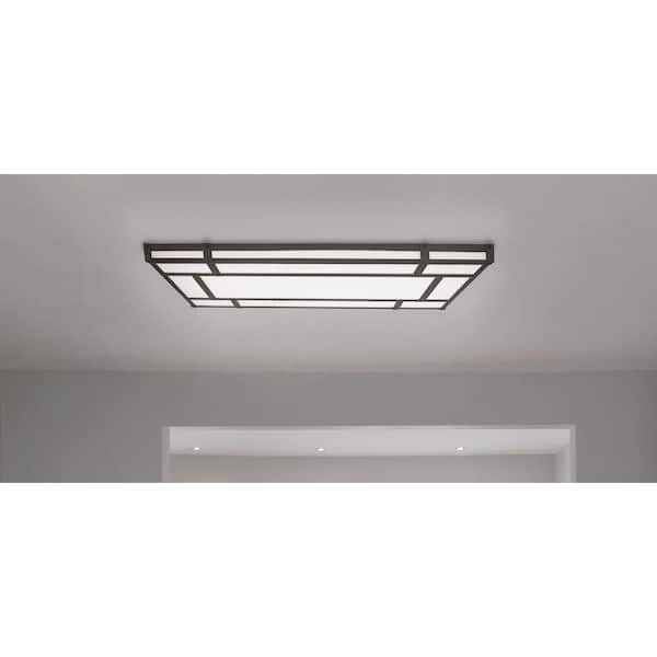18.5 in. Linear 1-Light Natural Iron Dimmable LED Flush Mount