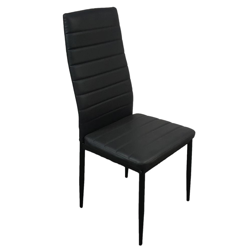 Zimtown Set of 4 Dining Side Chairs PU Leather Elegant Design Home Kitchen Furniture Black