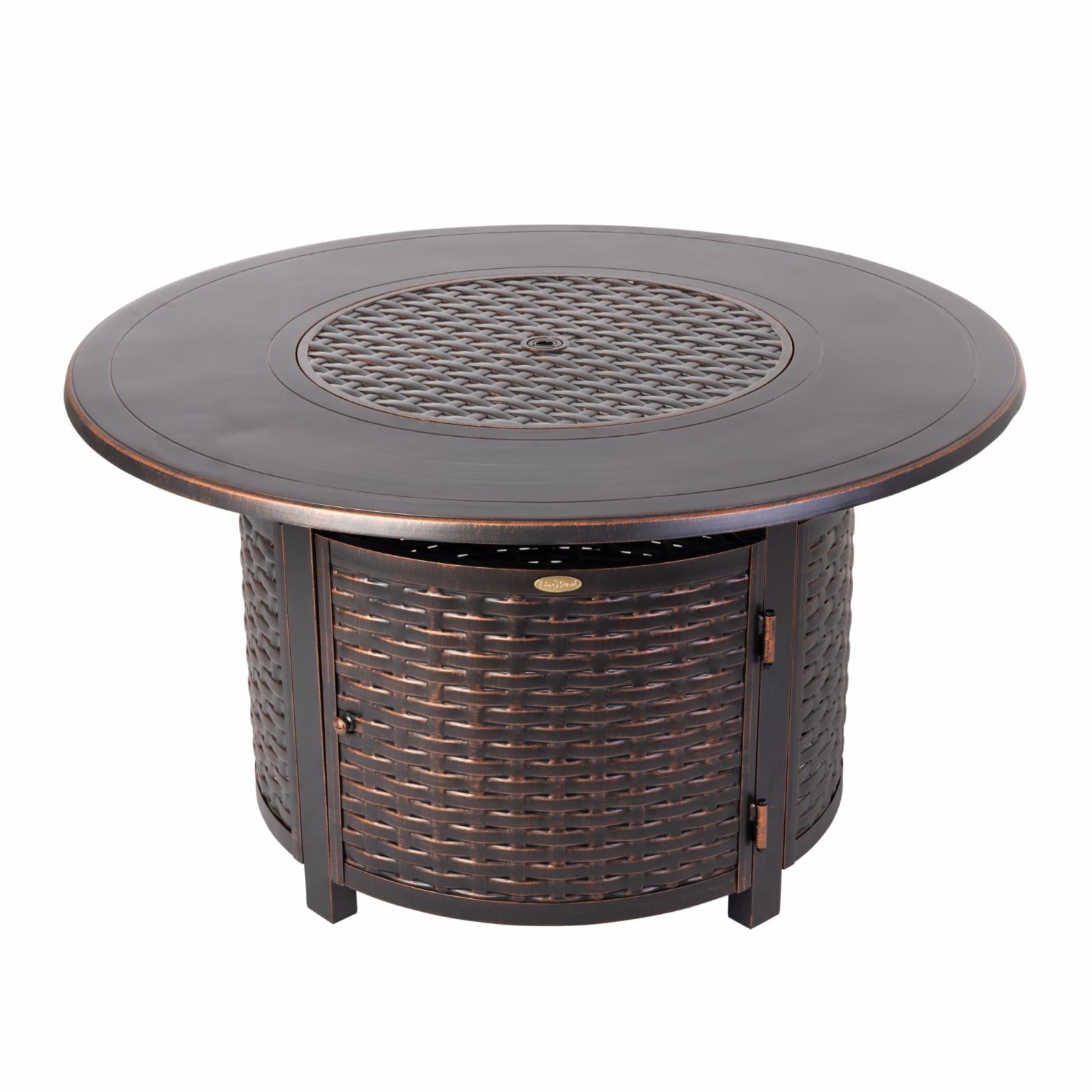 Fire Sense Florence 44 in. Woven Aluminum Gas Fire Pit Table