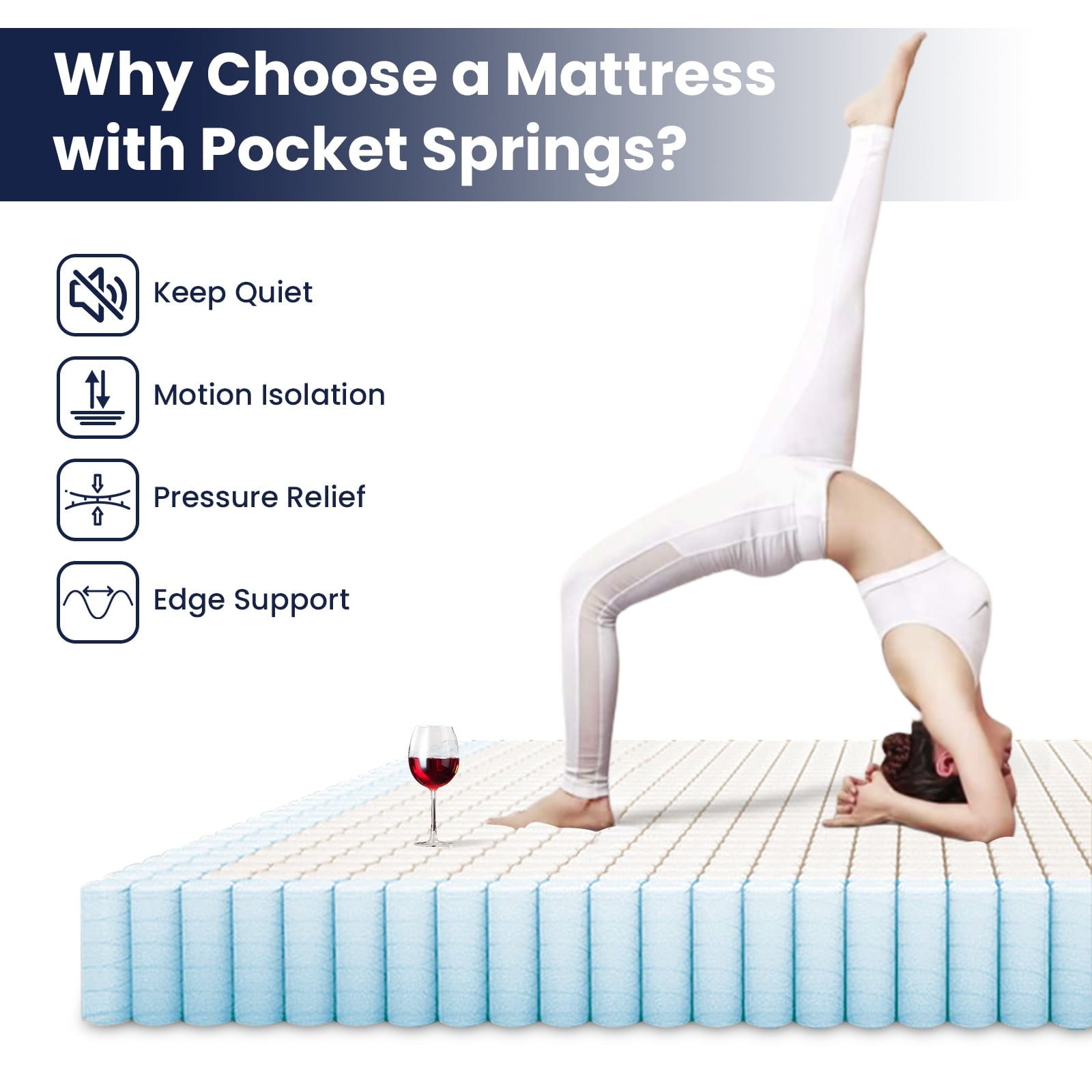 Queen Mattress, 12 Inch Hybrid Memory Foam Mattress in a Box, Pressure Relief, CertiPUR-US