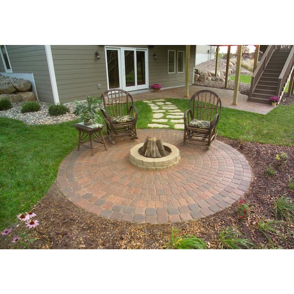9 ft. x 9 in. Autumn Blend Dutch Cobble Concrete Paver Circle Kit