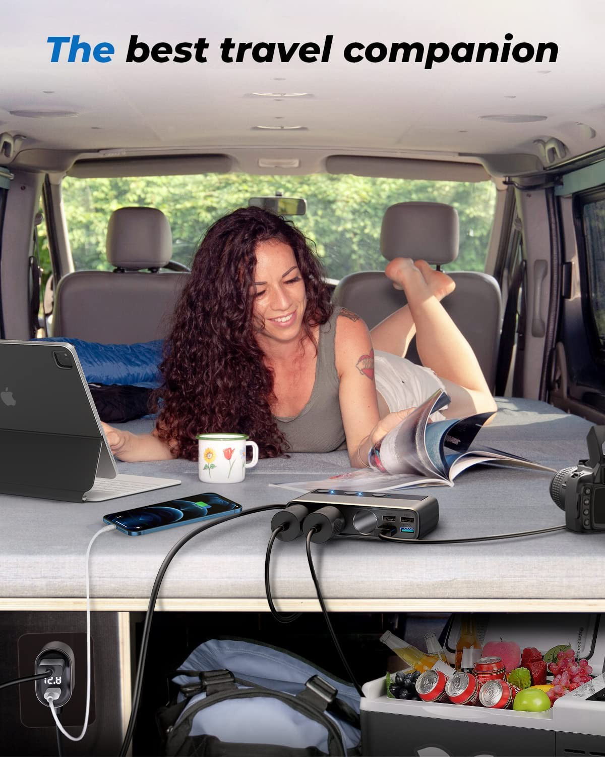 JOYROOM 3 Socket Car Cigarette Lighter Adapter, 154W PD & QC 3.0 Fast USB Car Charger, 12V/24V DC Outlet Cigarette Lighter Splitter with Individual Switches for All Car Devices