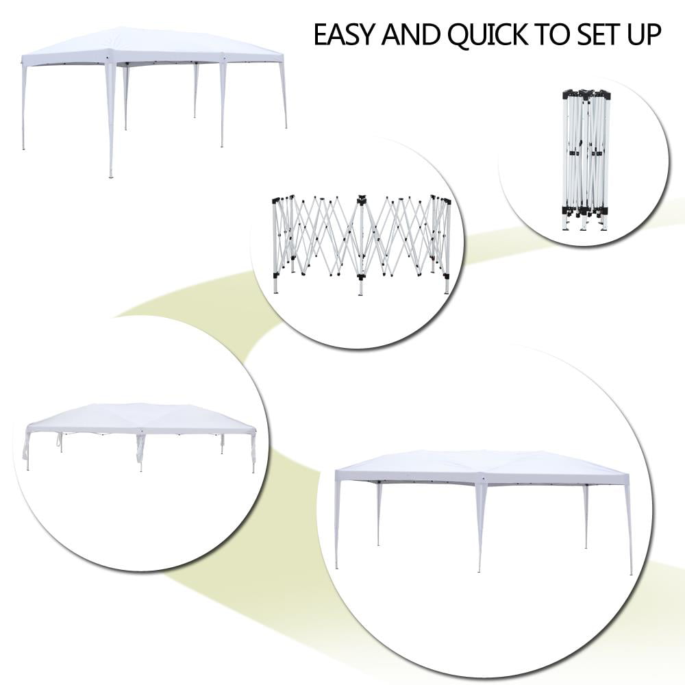 SalonMore Ez Pop up Canopy Tent Outdoor Folding Patio Gazebo Shade 10'x20' White