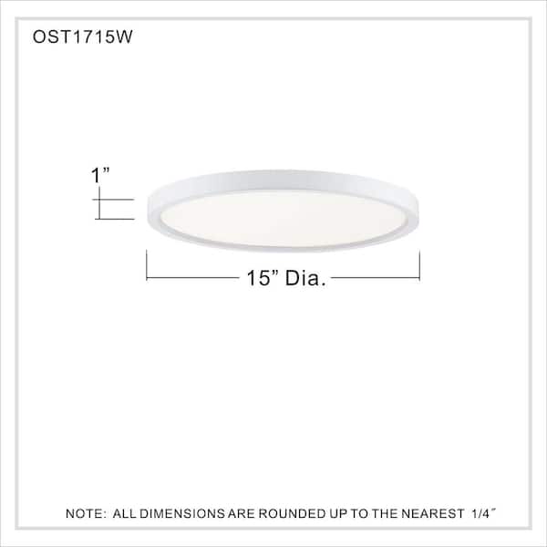 Outskirts 15 in. White Lustre LED Flush Mount