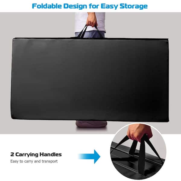 Black 48 in. x 96 in. x 2'' Gymnastics Mat Thick Folding Panel Aerobics Exercise Gym Fitness (32 sq.ft.)
