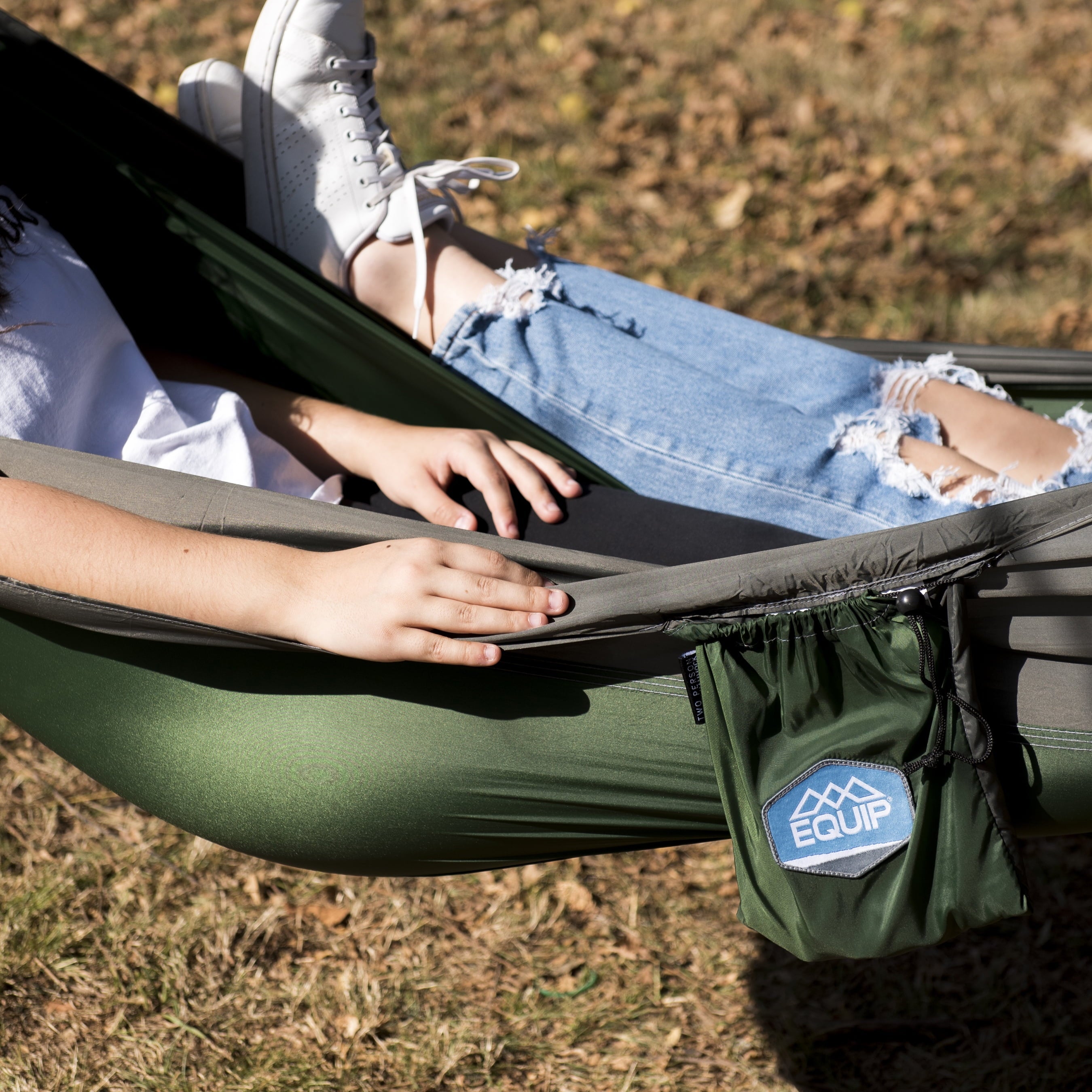 EQUIP Tree Hammock, Green and Gray