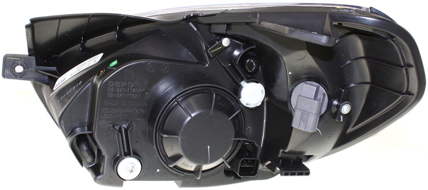 Headlight Compatible With 2006 Hyundai Accent Right Passenger Halogen With bulb(s)