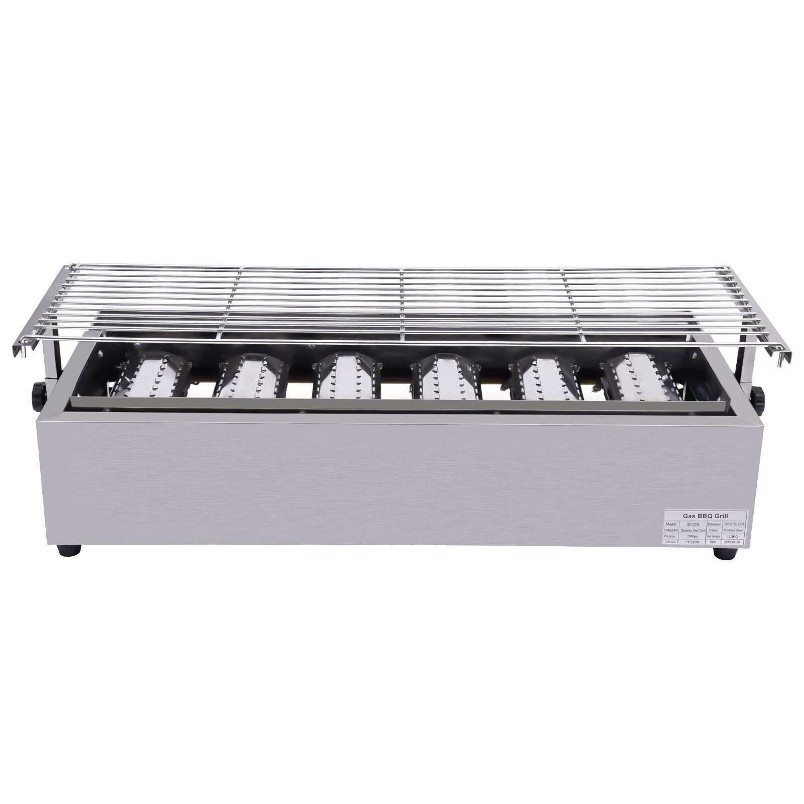 Miumaeov Gas BBQ Grill Stainless Steel Picnic Barbecue LPG Gas Grill 6 Burners
