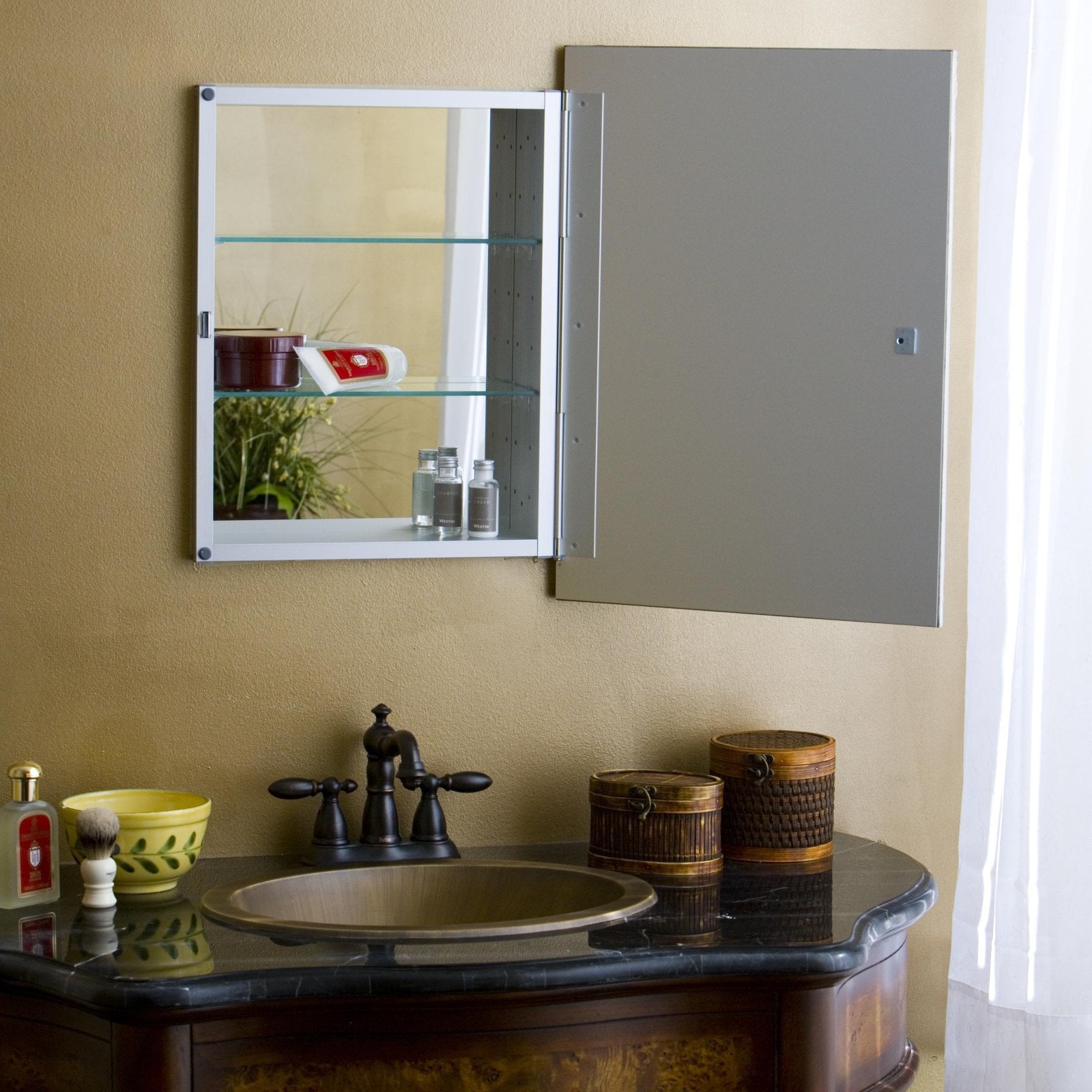 Afina Basix Plus Antique Style Recessed Medicine Cabinet